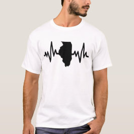 T-shirt illinois heartbeat design unisex