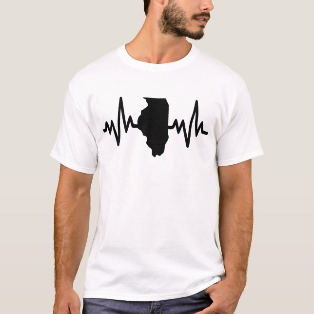 T-shirt illinois heartbeat design unisex (Devant)