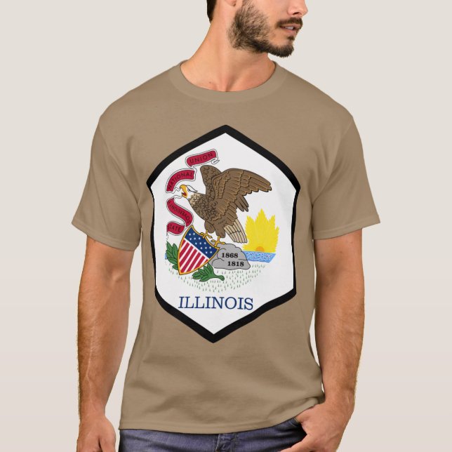 T-SHIRT ILLINOIS HEXAGONAL SEAL (Devant)