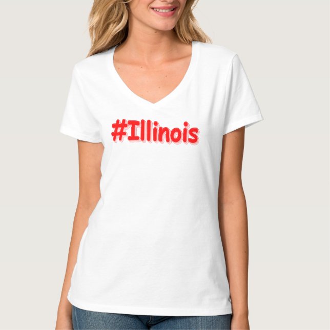 T-shirt "#Illinois" Joli Design. Commandez dès maintenant  (Devant)