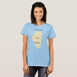 T - Shirt - Illinois Karte mit Ortsname