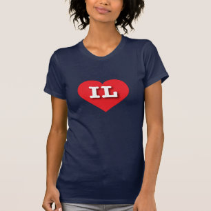 T-shirt Illinois Red Heart - I love IL