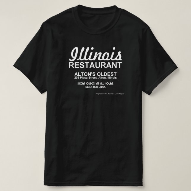 T-shirt Illinois Restaurant, Alton, IL (Design devant)
