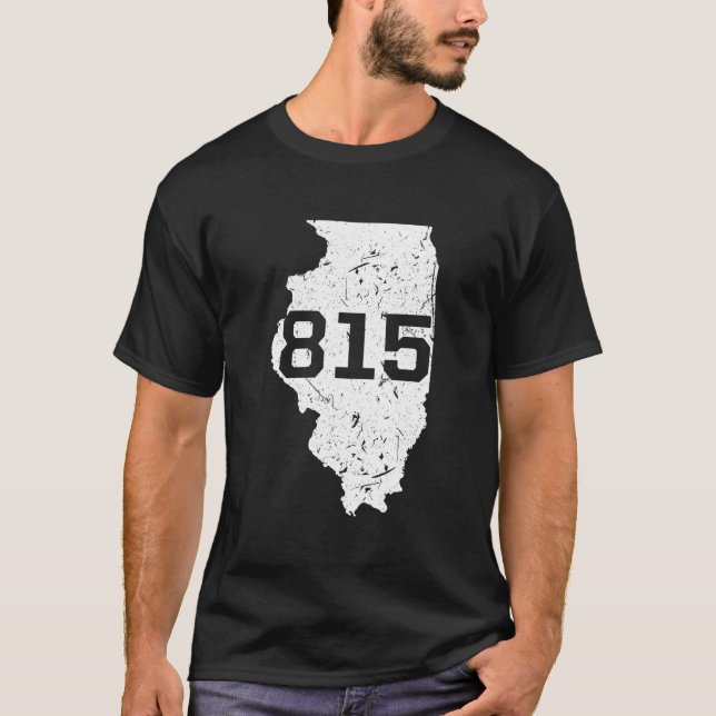 T-shirt Illinois Rockford Joliet Code régional 815 Midwest (Devant)