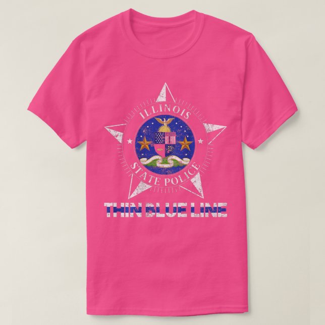 T-shirt Illinois State Police Illinois State Troy (Design devant)