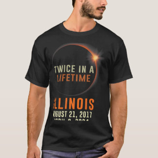 T-shirt Illinois Total Éclipse Solaire Deux Fois Dans Une