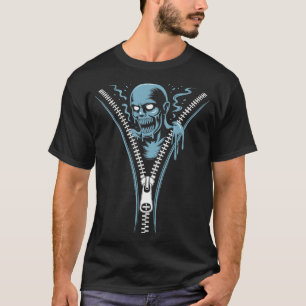 T-shirt Illusion de fermeture éclair zombie créature graph