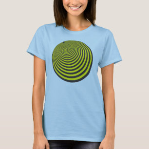 T-shirt Illusion de la sphère jaune et noire