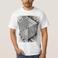 Illusion géométrique Noir et blanc Abstrait
