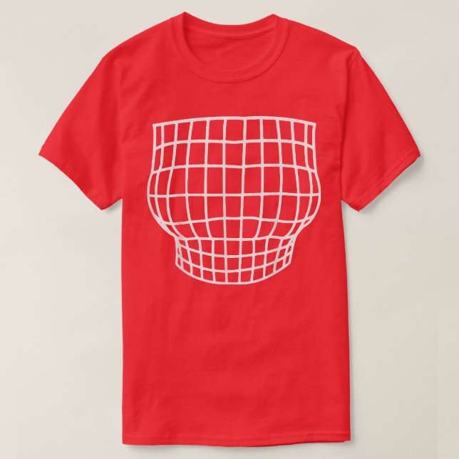 T-shirt Illusion optique de la poitrine enrichie en grille (Design devant)