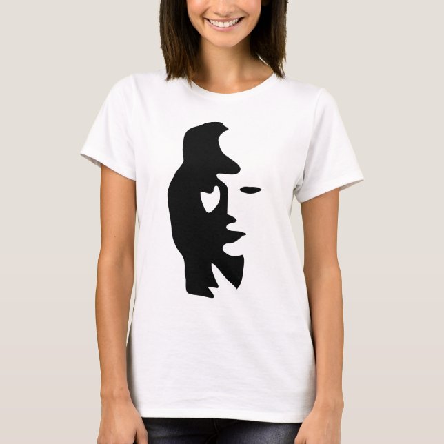 T-shirt Illusion optique de saxophone ou de femme (Devant)