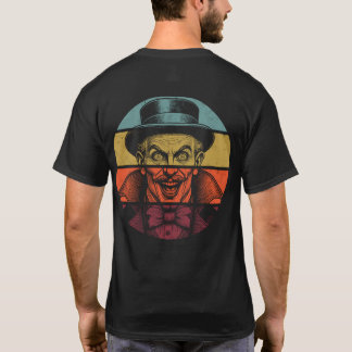 T-shirt Illusionniste Visage Craqué Rétro Avant et Arrière