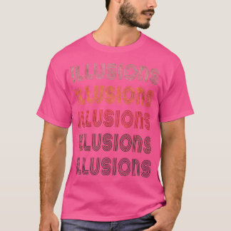 T-shirt Illusions de cœur d'amour Grunge Noir Illusions