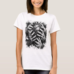 T-shirt Illustration à l'encre d'art sombre des Orcades – 