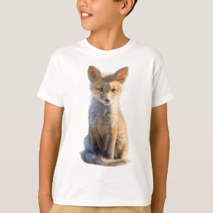 T-shirt Illustration adorable et réaliste d'un jeune renar