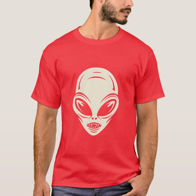 T-shirt Illustration Alien d'un croquis tête humanoïde (Devant)