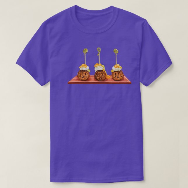 T-shirt Illustration alimentaire de l'amuse-bouches de via (Design devant)