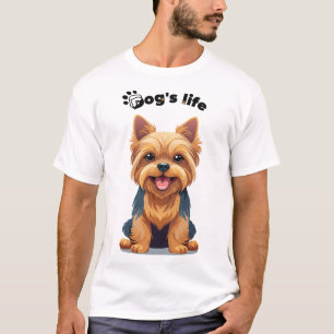 T-shirt Illustration amusante de Terrier Yorkshire de la v