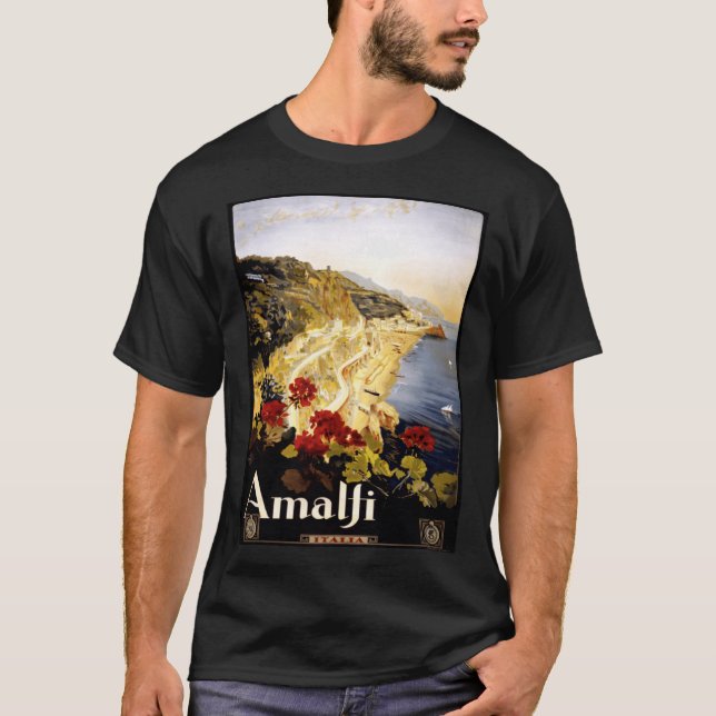 T-shirt Illustration antique Italie Côte Amalfi Antique Jo (Devant)