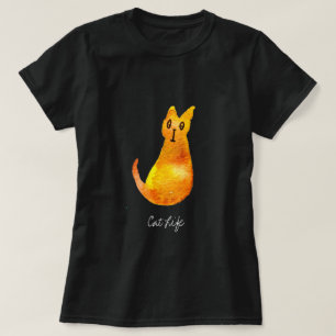 T-shirt Illustration aquarelle d'art de chat roux mignon
