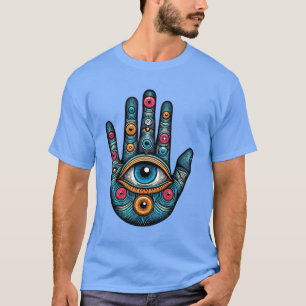 T-shirt Illustration artistique de la main de Hamsa avec u