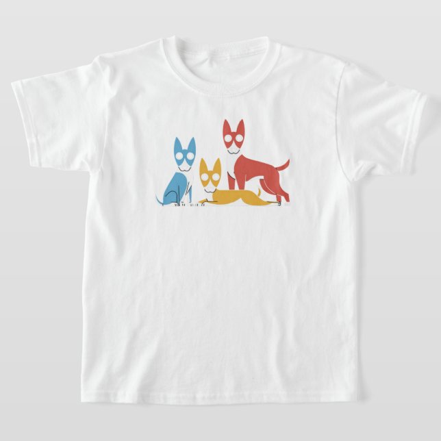 T-shirt Illustration artistique minimale de trois DOGS (Poser)