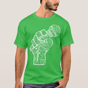 T-shirt Illustration Avec Microphone Électrique