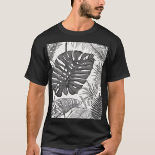 T-shirt Illustration botanique Monstera fougère plante par