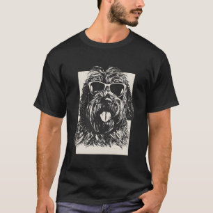 T-shirt Illustration Briard Chien Drôle Drôle Sketch
