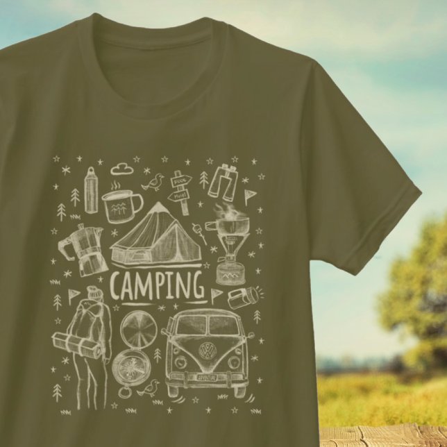 T-shirt Illustration Camping Extérieur (Créateur téléchargé)