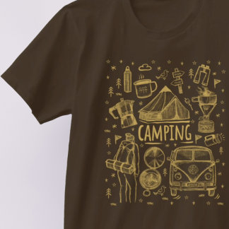 T-shirt Illustration Camping Extérieur