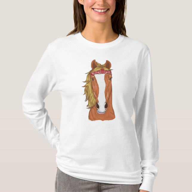 T-shirt Illustration Cheval Équestre Lover Nouveauté (Devant)
