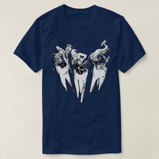 T-shirt Illustration classique d'une maux de dents démonia (Design devant)