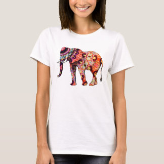 T-shirt Illustration colorée d'art d'éléphant