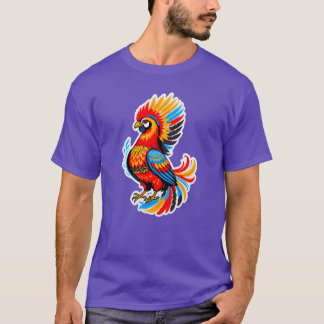 T-shirt Illustration colorée stylisée d'oiseaux rétro