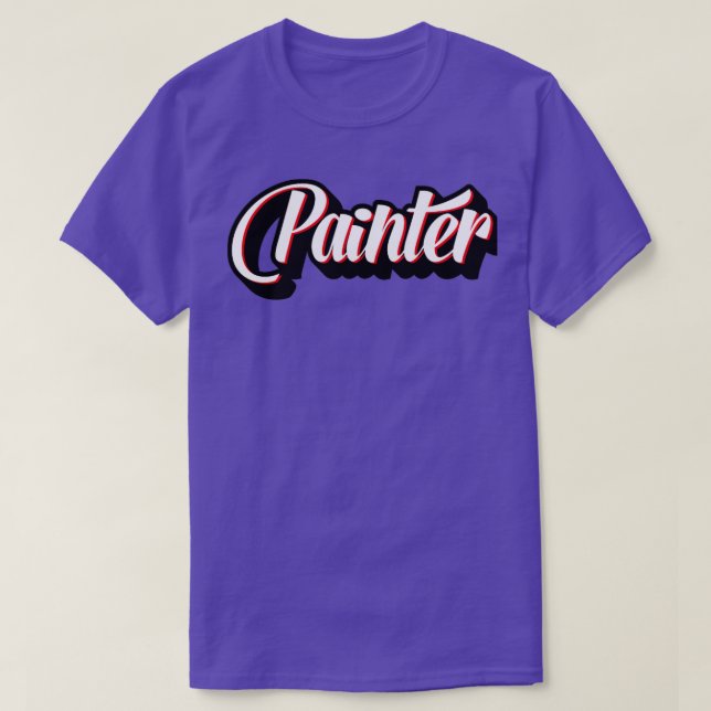 T-shirt Illustration Cursive Peintre (Design devant)