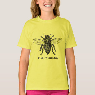 T-shirt Illustration d'abeille ouvrière vintage