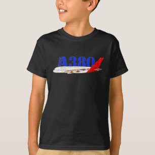 T-shirt Illustration d'Airbus A380 avec design de queue ro