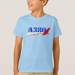 T-shirt Illustration d'Airbus A380 avec design de queue ro