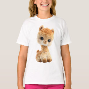 T-shirt Illustration d'alpaca bébé adorablement duveteuse 