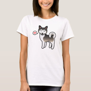 T-shirt Illustration d'amour de chien Malamute d'Alaska gr