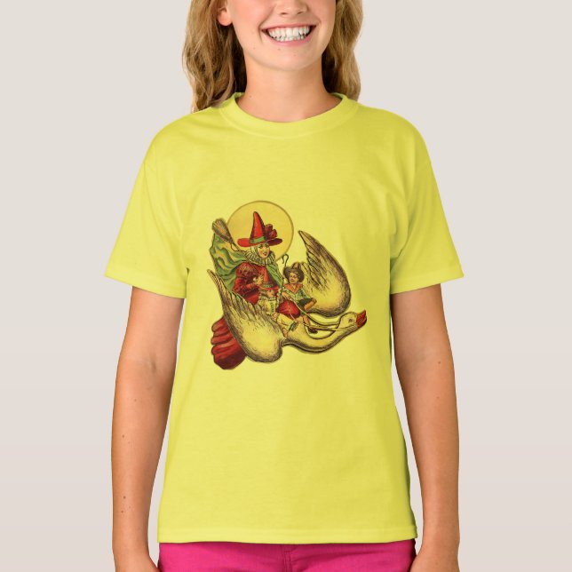 T-shirt Illustration d'antiquité de Mère Goose Child (Devant)