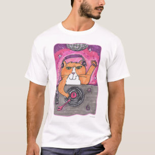 T-shirt Illustration d'art cool Dj Cat Marker