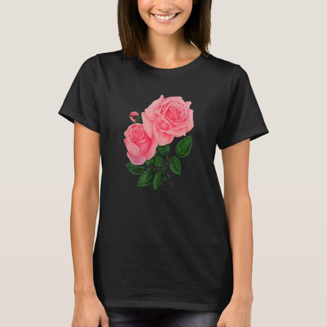 T-shirt Illustration d'art rose (Devant)