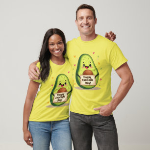 T-shirt Illustration d'avocat souriant – Déco saine et amu