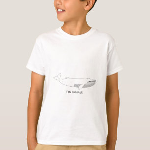 T-shirt Illustration de baleine d'aileron