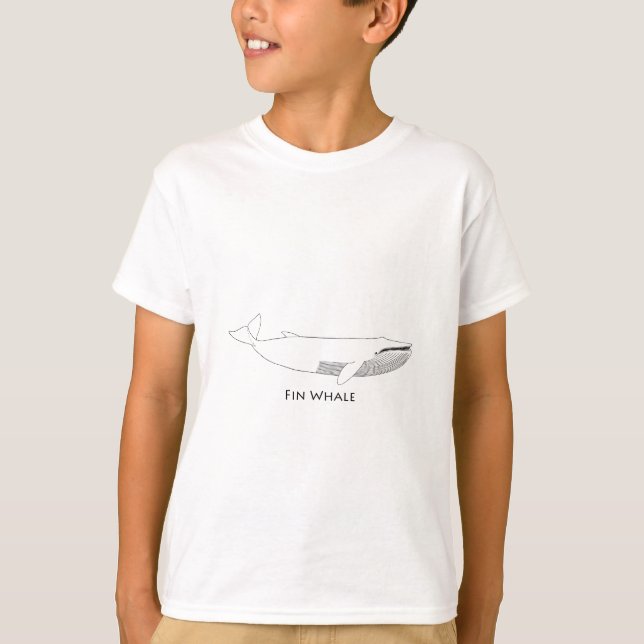 T-shirt Illustration de baleine d'aileron (Devant)