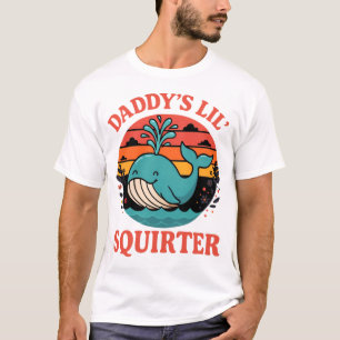 T-shirt Illustration de baleine rétro "Daddy's Lil Squirte