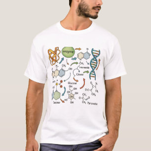 T-shirt Illustration de biochimie avec structure moléculai
