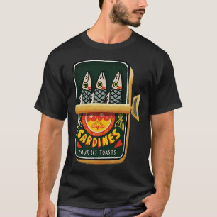 T-shirt Illustration de boîte de sardines rétro